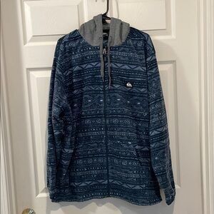 Quiksilver Surf Days Polar Fleece Plaid Full Zip Hooded Jacket NWT Size XL